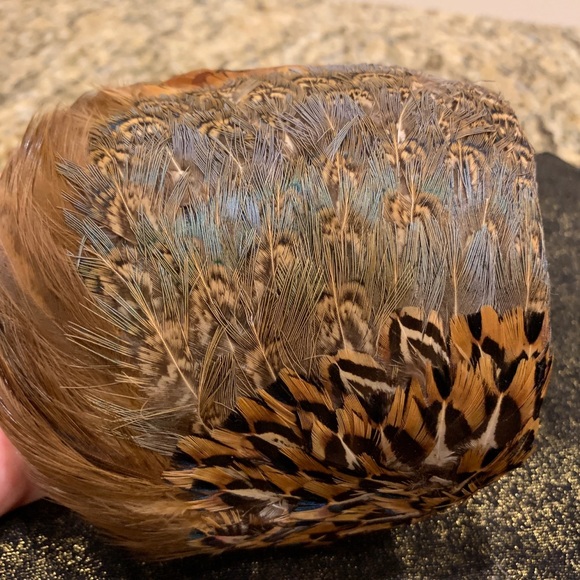 Vintage, 1950’s Pheasant Feather hat with Bangs .  Excellent condition . - Picture 4 of 13